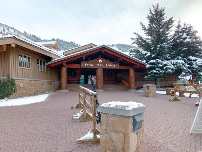 deer valley utah ski resort entry in the snow and winter